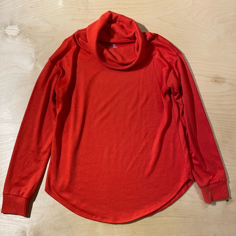 St. John's Bay Red Cowl Neck Sweater Small (QW)